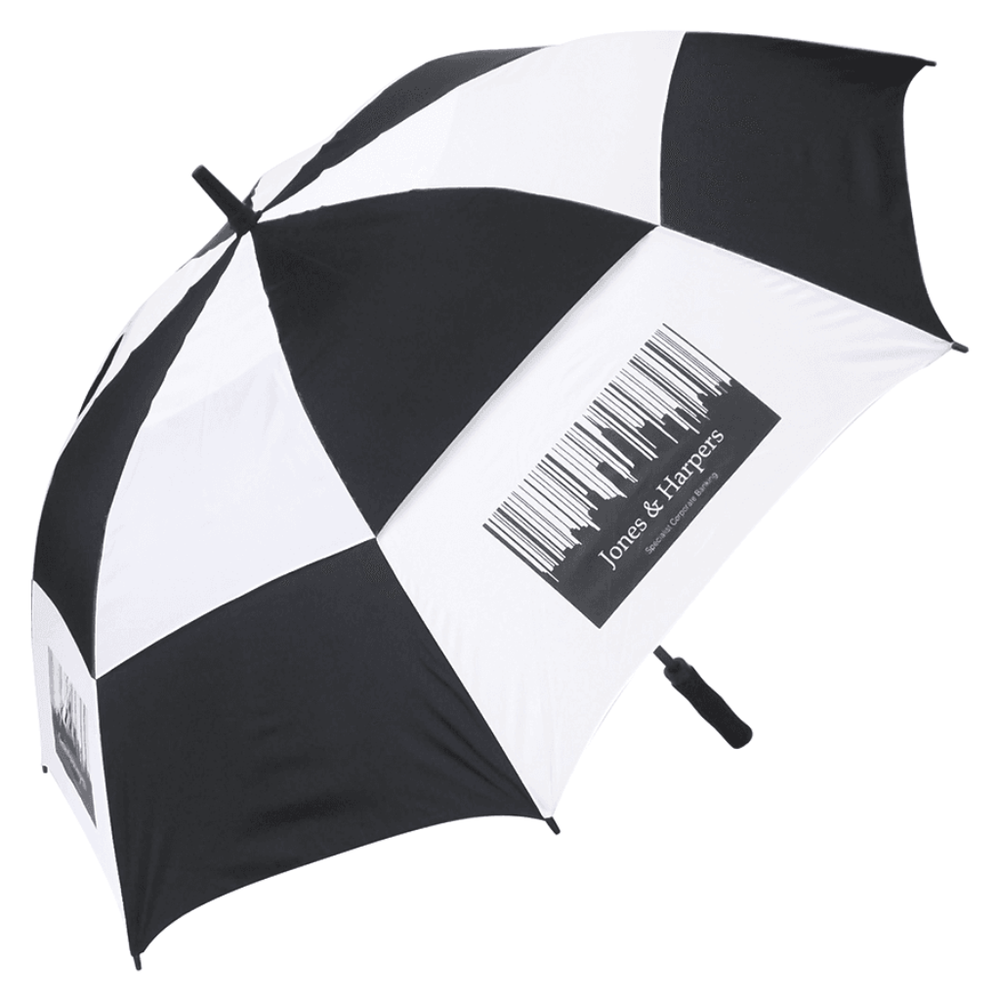 Automatic Vented Golf Umbrella Black & White