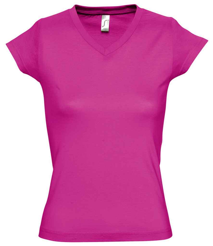 SOL'S Ladies Moon V Neck T-Shirt Fuchsia