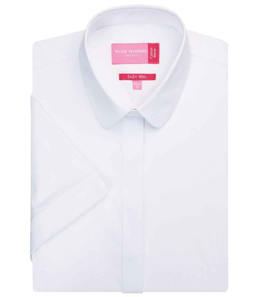 Branded Brook Taverner Ladies Soave Short Sleeve Poplin Shirt