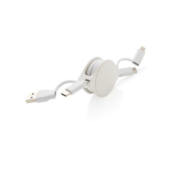 Branded RCS standard recycled plastic and TPE 6-in-1 cable
