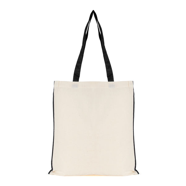 5oz NATURAL cotton shopper bag with piping trim + handles
