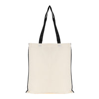 5oz NATURAL cotton shopper bag with piping trim + handles