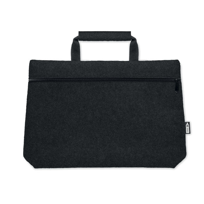 Branded RPET felt zippered laptop bag