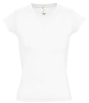 SOL'S Ladies Moon V Neck T-Shirt White