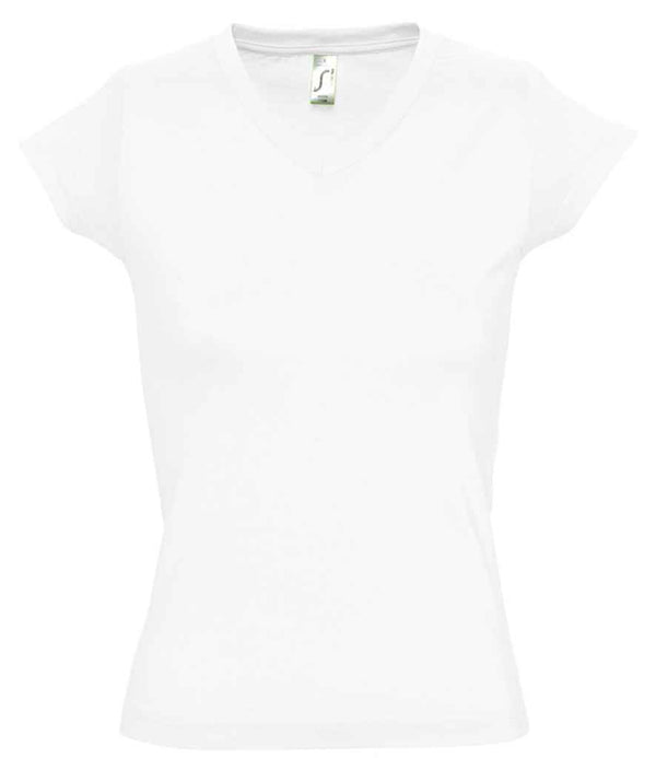 SOL'S Ladies Moon V Neck T-Shirt White