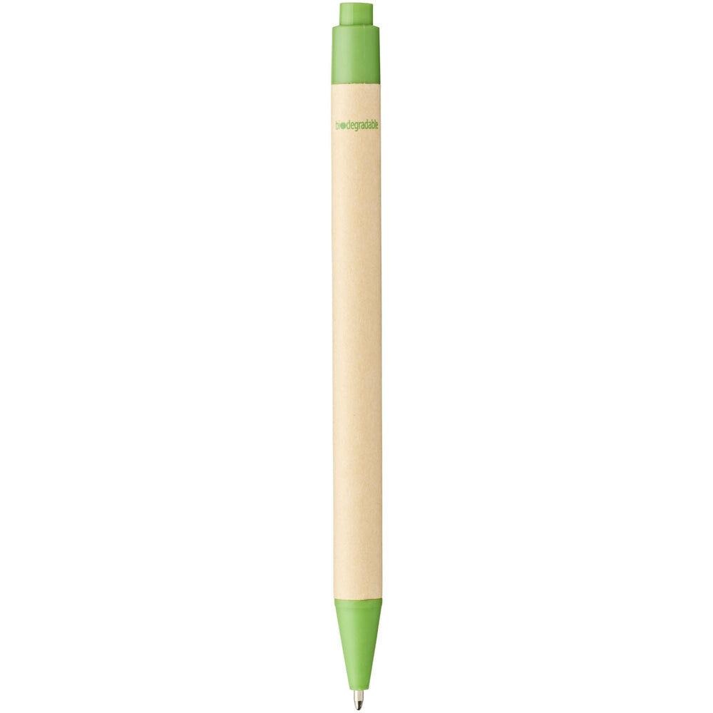 Branded Berk recycled carton and corn plastic ballpoint pen