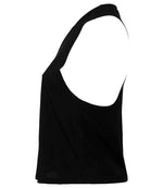 Bella Ladies Racer Back Cropped Tank Top Black