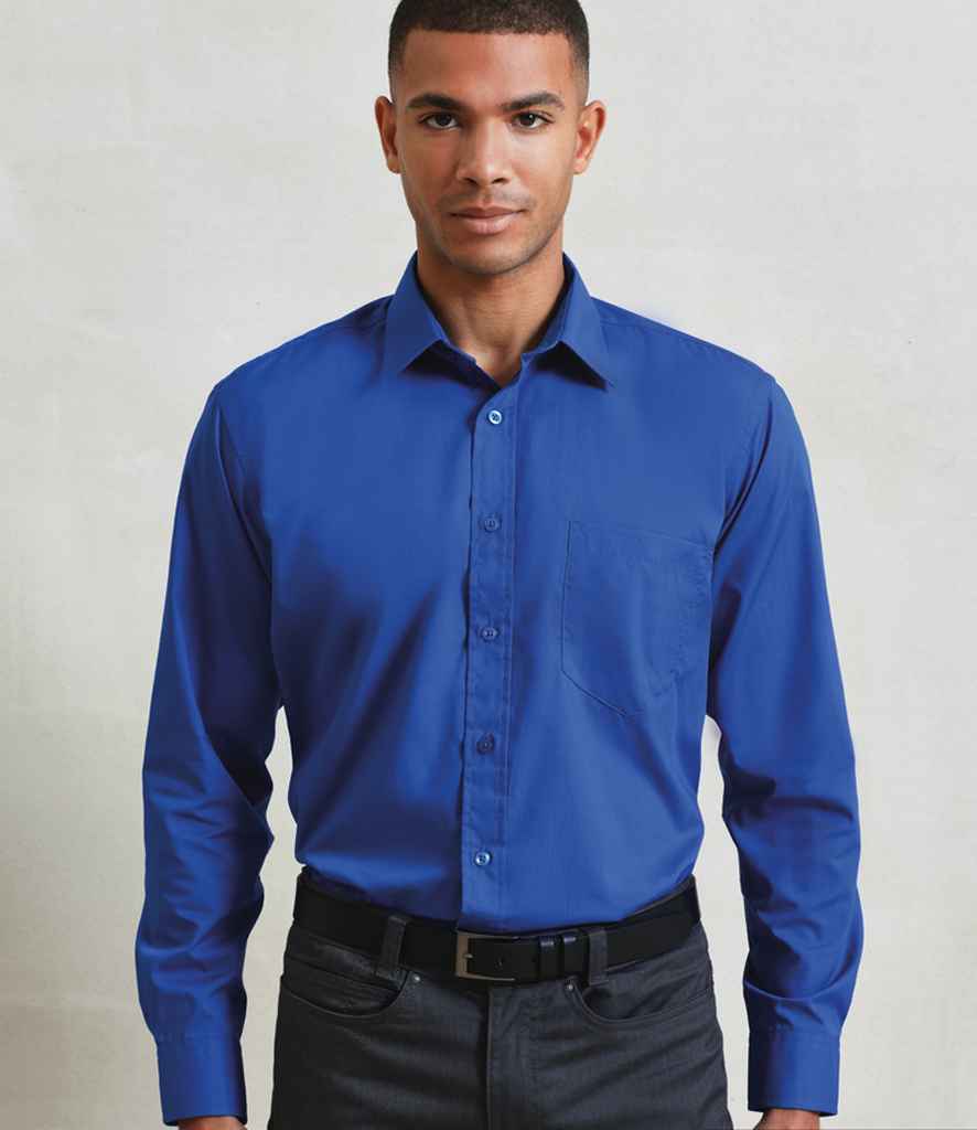 Premier Long Sleeve Poplin Shirt Royal Blue