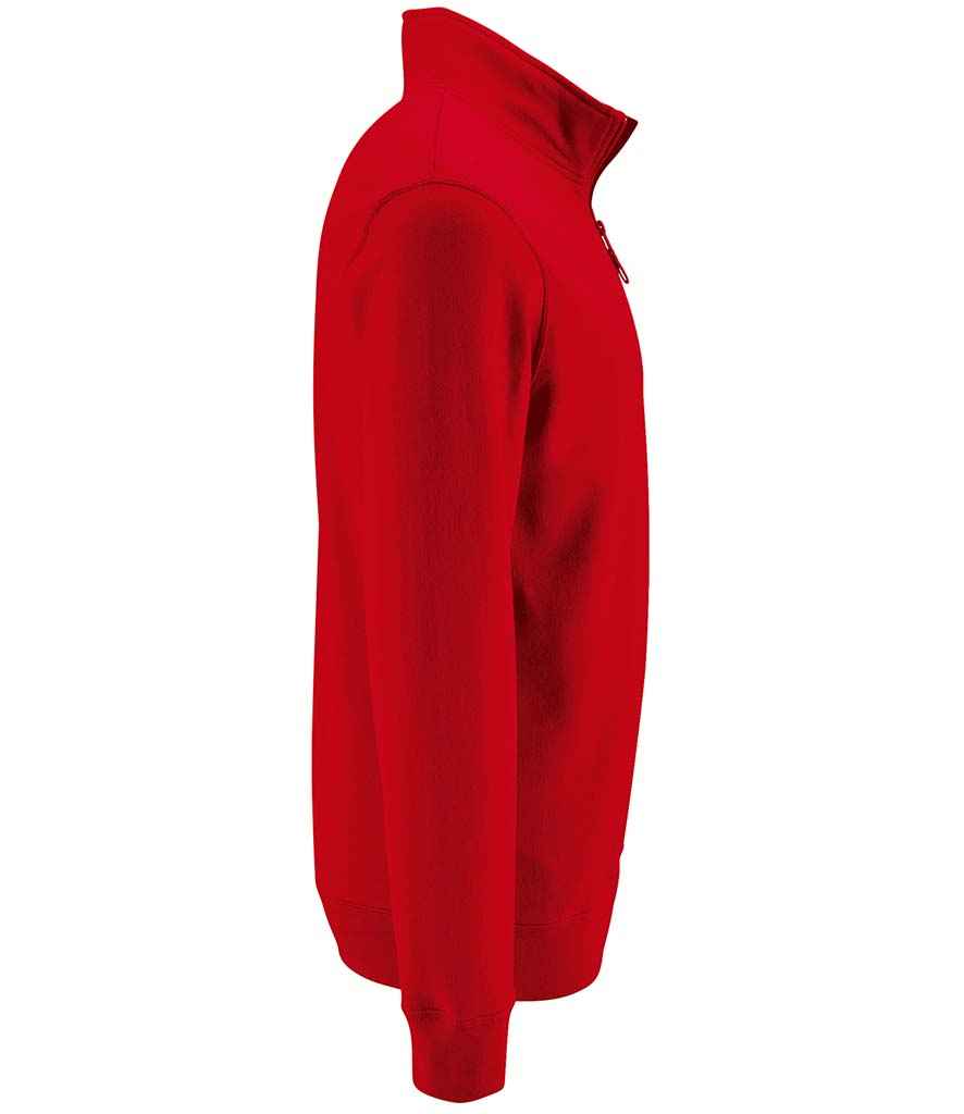SOL'S Stan Contrast Zip Neck Sweatshirt Red
