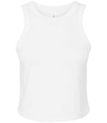 Bella Ladies Micro Rib Racer Tank Top Solid White Blend