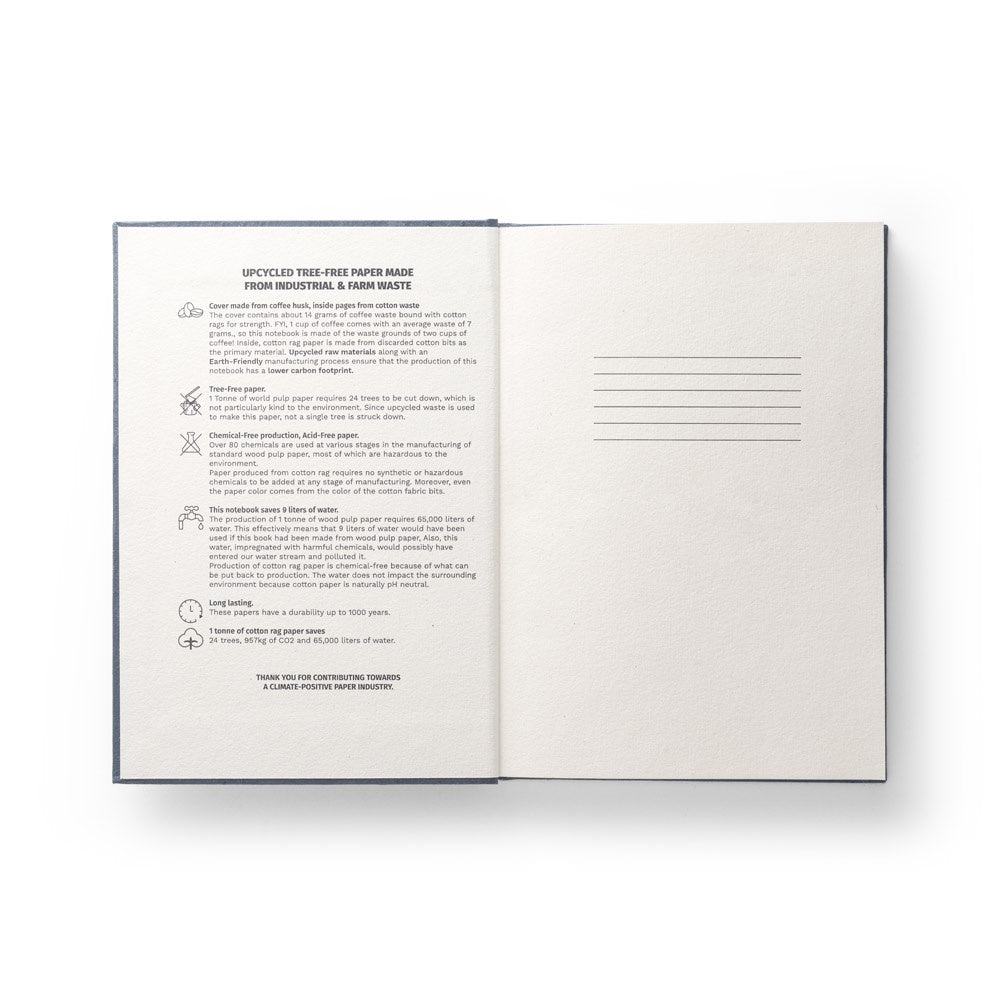 COFFEEPAD RIGID. A5 Notebook with hard cover made from coffee husk waste (66%)