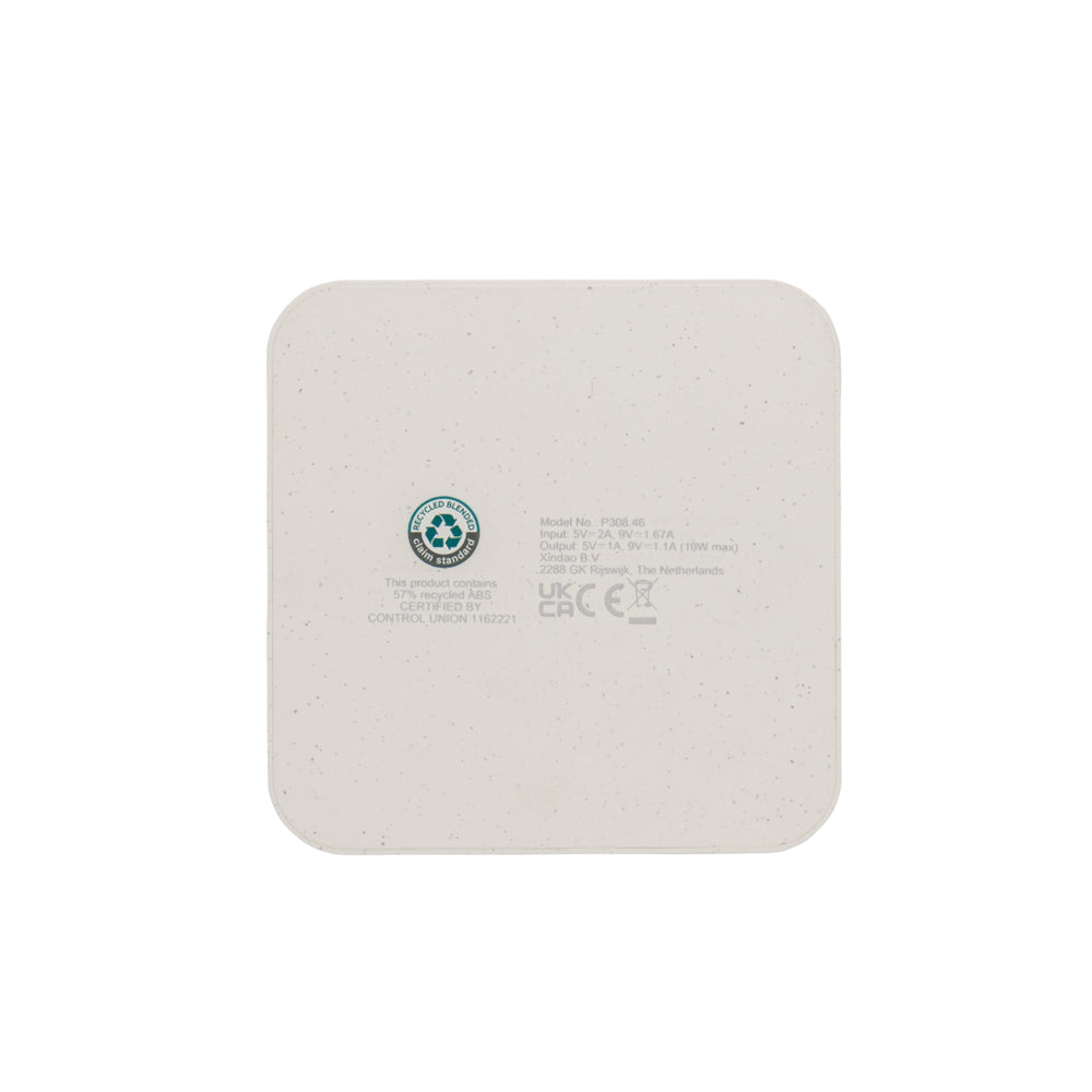 Branded RCS recycled plastic 10W Wireless charger with USB Ports