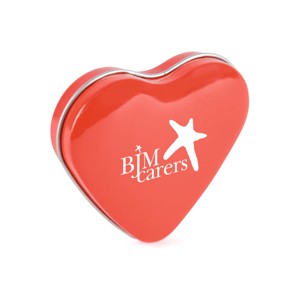 Branded Metal HEART SHAPED mint tin - Approx 55 mints