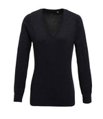 Premier Ladies Knitted Cotton Acrylic V Neck Sweater