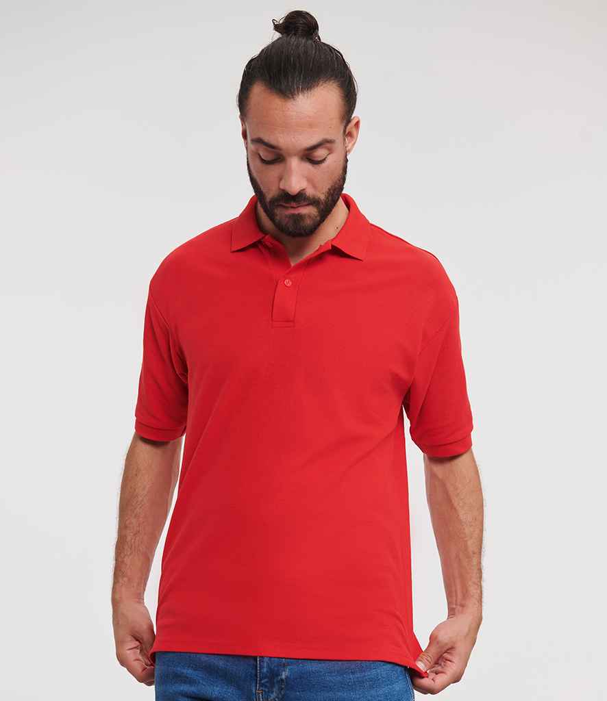 Russell Poly/Cotton Piqué Polo Shirt Bright Red
