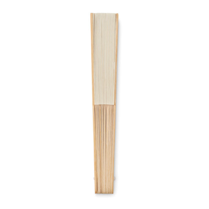 Branded Manual hand fan with bamboo handle