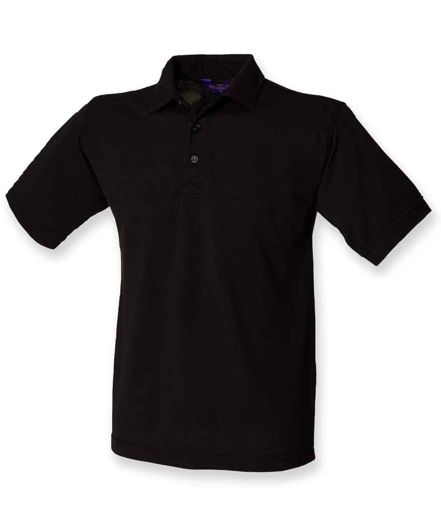Henbury Heavy Poly/Cotton Piqué Polo Shirt Black