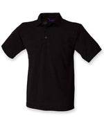 Henbury Heavy Poly/Cotton Piqué Polo Shirt Black