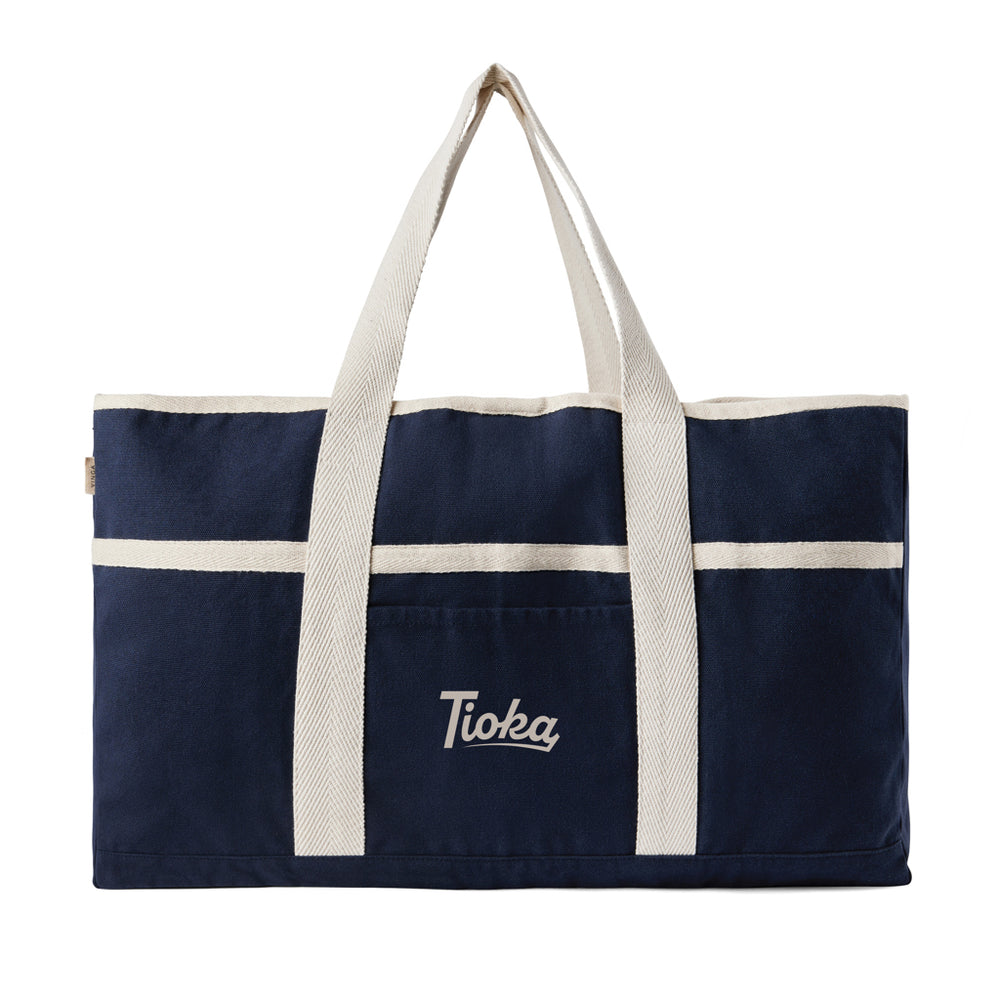 Branded VINGA Volonne AWARE™ recycled canvas beach bag