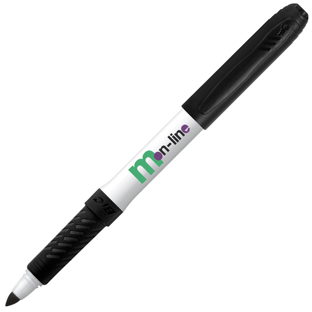 BIC® Velleda White Board Marker Grip, White/Black, Black Ink