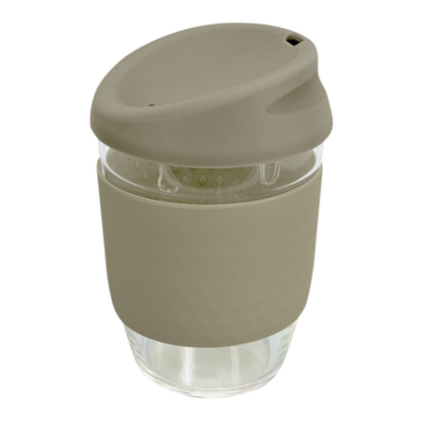 Branded Glass Coffee Cup with Silicone Band - Kiato Cup