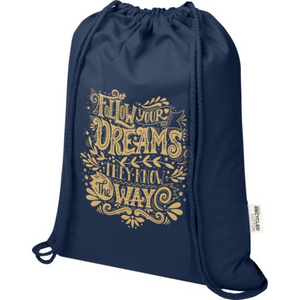 Express GRS Certified, Recycled Cotton Drawstring Bag