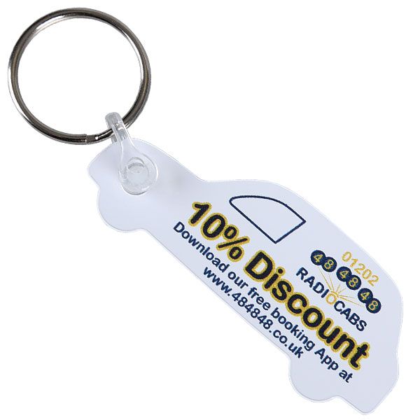 40 x 60mm Bespoke Shaped Flexible Plastic Keyrings