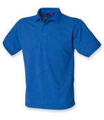 Henbury Heavy Poly/Cotton Piqué Polo Shirt Royal Blue