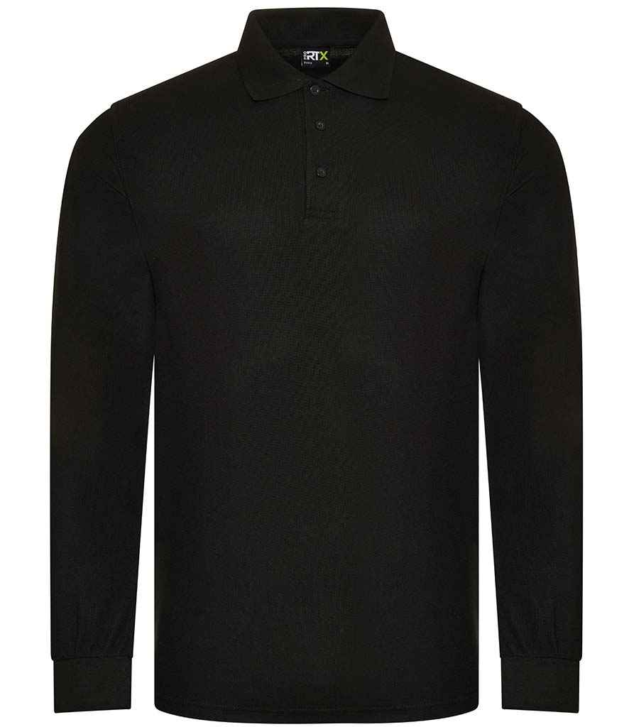 Pro RTX Pro Long Sleeve Piqué Polo Shirt Black
