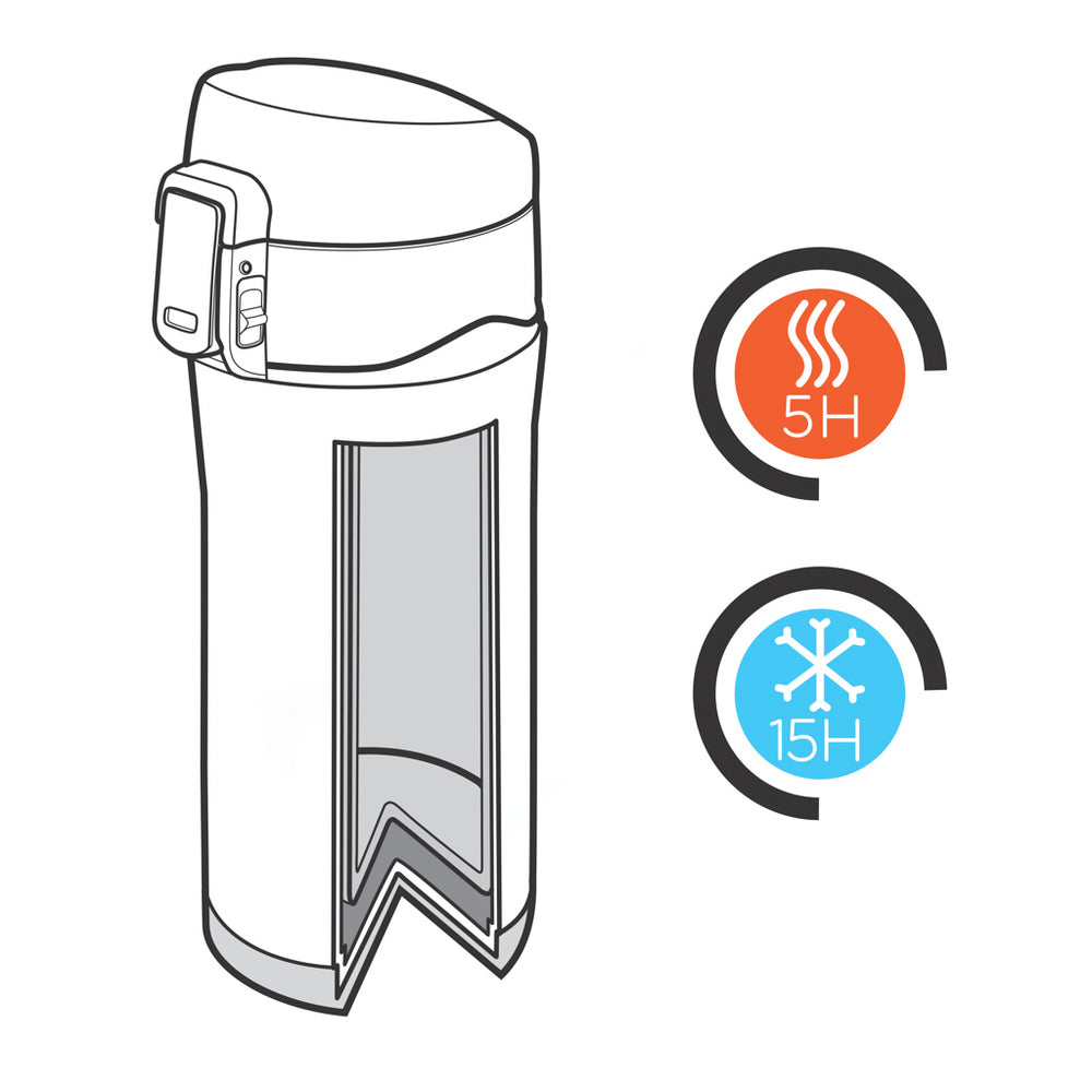 Branded RCS Recycled stainless steel easy lock vacuum mug