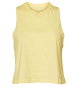 Bella Ladies Racer Back Cropped Tank Top Heather French Vanilla
