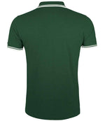 SOL'S Pasadena Tipped Cotton Piqué Polo Shirt Forest Green/White