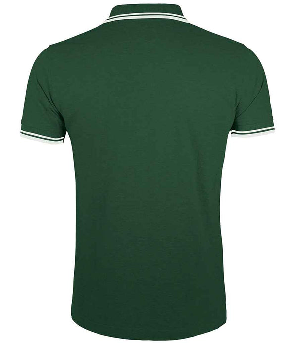 SOL'S Pasadena Tipped Cotton Piqué Polo Shirt Forest Green/White