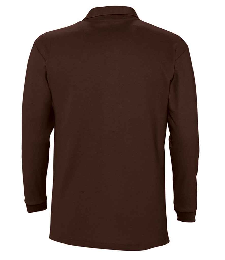 SOL'S Winter II Long Sleeve Cotton Piqué Polo Shirt Chocolate