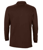 SOL'S Winter II Long Sleeve Cotton Piqué Polo Shirt Chocolate