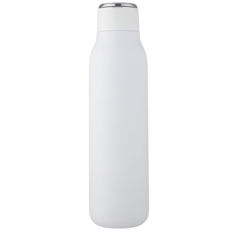 Branded Marka 600 ml copper vacuum insulated bottle with metal loop