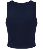 Bella Ladies Micro Rib Racer Tank Top Solid Navy Blend