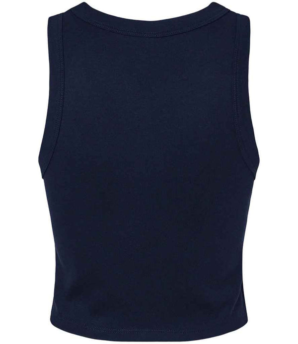 Bella Ladies Micro Rib Racer Tank Top Solid Navy Blend