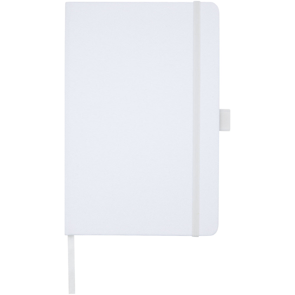 Branded Honua A5 recycled paper notebook with recycled PET cover