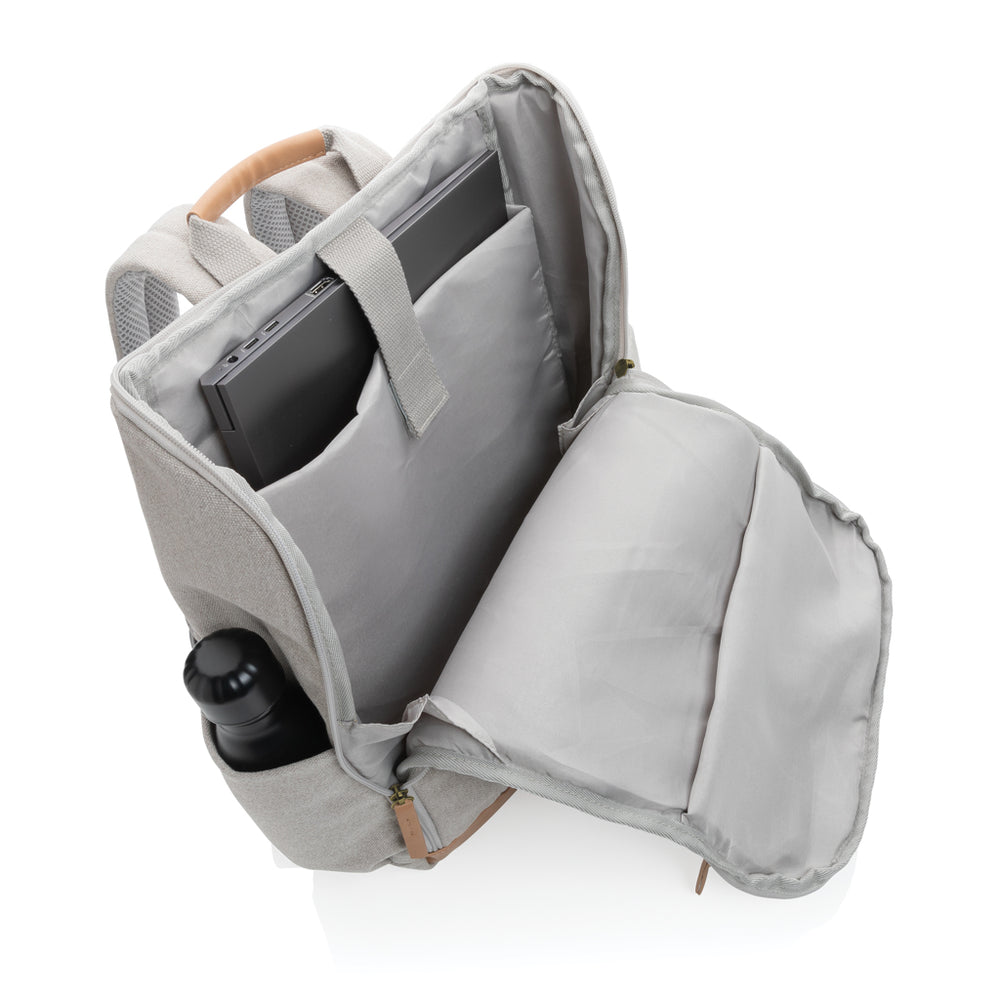 Branded Impact AWARE™ 16 oz. recycled canvas 15" laptop backpack