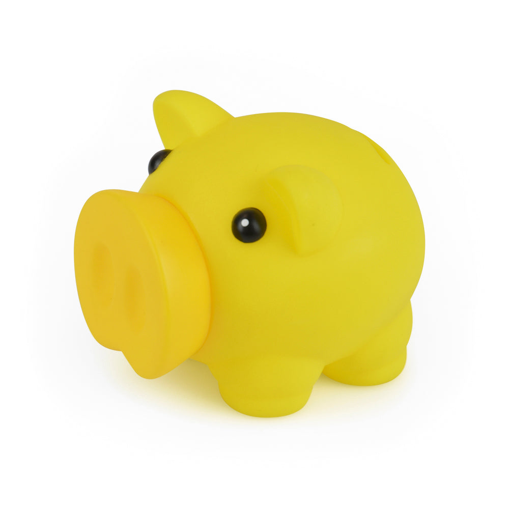 Plastic Piggy Bank With Darkened Rubber Nose