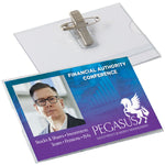 Clear Folded Conference Badge with Optional Fastenings