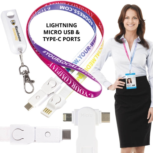 3-in-1 USB Lanyard Charging Cables