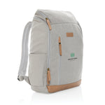Branded Impact AWARE™ 16 oz. recycled canvas 15" laptop backpack