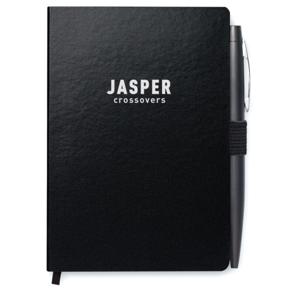 Branded A6 notebook with pen 72 lined