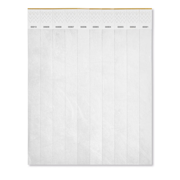 One sheet of 10 wristbands