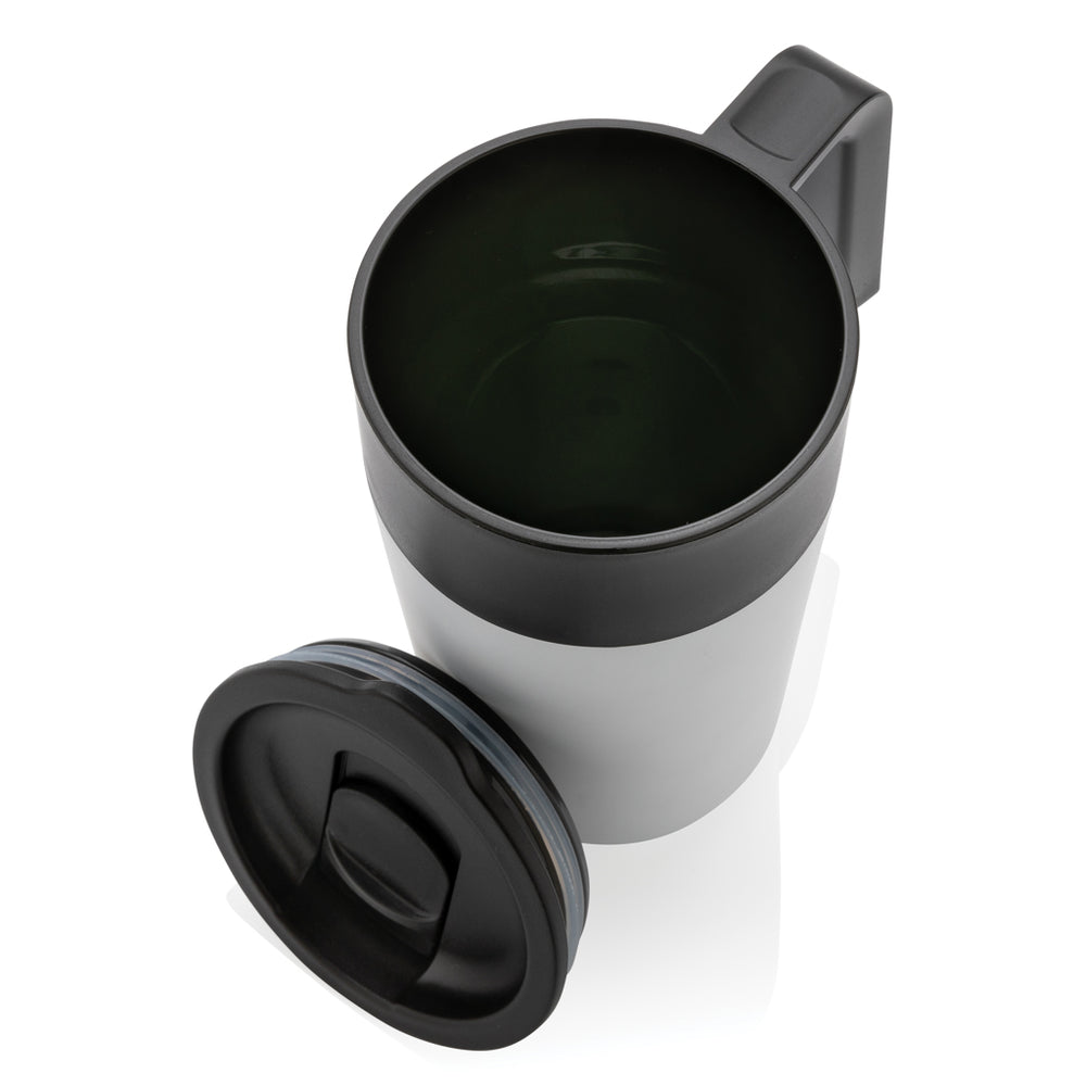 Branded GRS Recycled PP and SS mug with handle