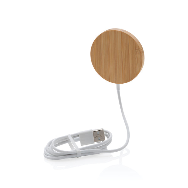 Branded 10W bamboo magnetic wireless charger