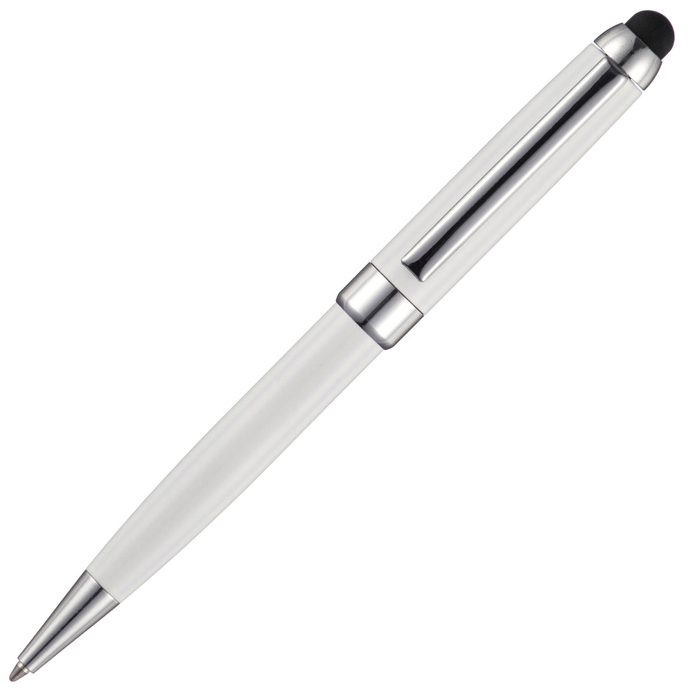 Branded ASTON STYLUS ball pen with chrome trim