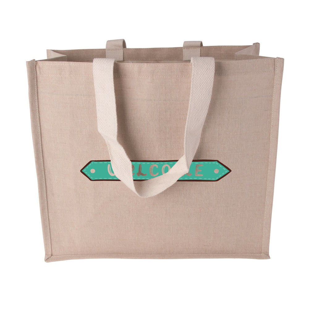 Tolldene Canvas shopper with woven handles